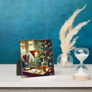 Retro 50s Manhattan Martini voor de Kerstman Fotoplaat