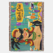 Retro 50s Mardi Gras Cocktail Party Deken (Voorkant Verticaal)