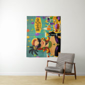 Retro 50s Mardi Gras Cocktail Party Wandkleed (In situ)