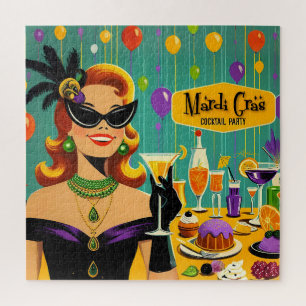 Retro 50s Mardi Gras Martini Cocktailparty Legpuzzel
