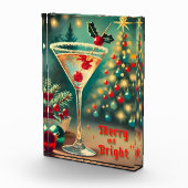 Retro 50s Merry Bright Christmas Cocktail Martini Fotoblokken (Rechts)
