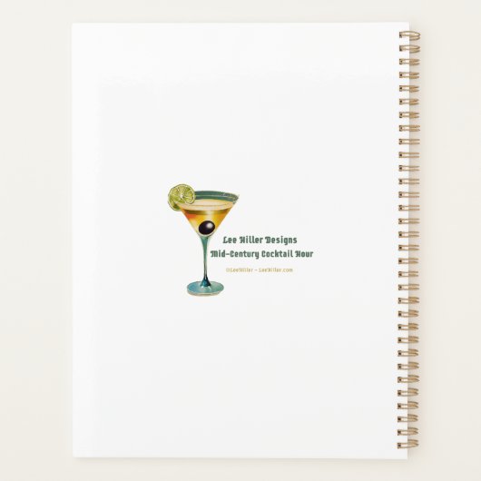 Retro 50s Merry Bright Christmas Cocktail Martini Planner (Achterkant)