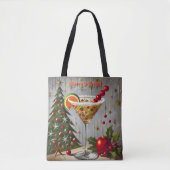 Retro 50s Merry Bright Christmas Snoep Cocktail Draagtas (Voorkant)