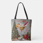 Retro 50s Merry Bright Christmas Snoep Cocktail Draagtas (Achterkant)