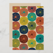 Retro 50s Midden-eeuwse atoomtijdperk Stippen Kaart (Voorkant / Achterkant)