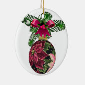 Retro 50s Poinsettia Burgundy Ornament (Rechts)