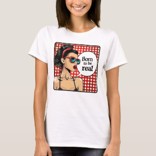 Retro 50s Pop Art Glam Inspirerend Quote T-shirt