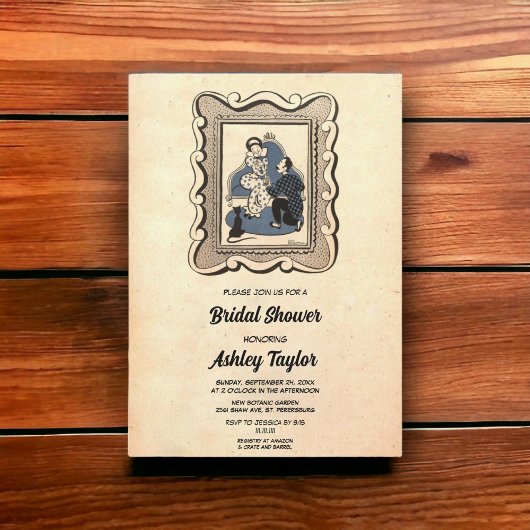  Retro 50s Romantic Rustic Vrijgezellenfeest Kaart