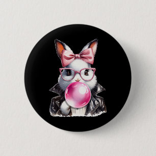 Retro 50's Schattig Paas Konijn Blaast Bubble Gum Ronde Button 5,7 Cm