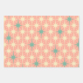 Retro  50s Star Pattern Blush Pink and Mint Inpakpapier Vel (Voorkant 3)