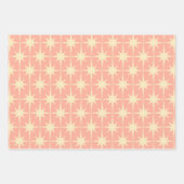 Retro  50s Star Pattern Blush Pink and Mint Inpakpapier Vel (Voorkant)