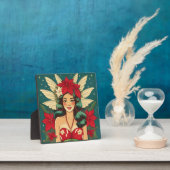 Retro 50s Tropical Christmas Pin-Up Girl Fotoplaat (Insitu)