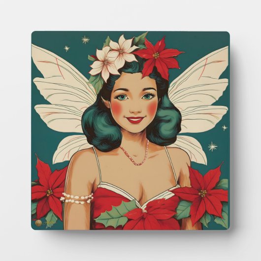 Retro 50s Tropical Christmas Pin-Up Starlet Fotoplaat (Voorkant)