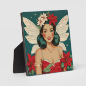 Retro 50s Tropical Christmas Pin-Up Starlet Fotoplaat (Voorkant)