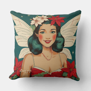 Retro 50s Tropical Christmas Pin-Up Starlet Kussen