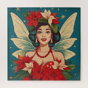Retro 50s Tropische Kerstmis Pin-Up Beauty Queen Legpuzzel