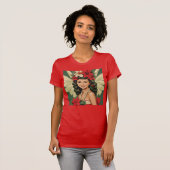 Retro 50s Tropische Kerstprinses T-shirt (Voorkant volledig)