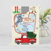 Retro 50's Vintage-kerstfeestdag 60's Kaart (Staand voorkant)