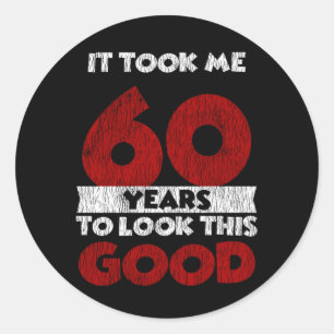 Retro 60 Jaar Oud Funny 60e Verjaardagscadeau Ronde Sticker