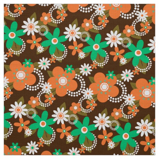 rétro 60 les années 70 tissu de fleurs v2 (Échantillon)