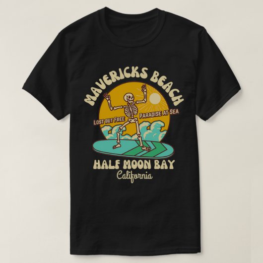 Retro 60 mavericks Beach Half Moon Bay Califo T-shirt (Design voorkant)