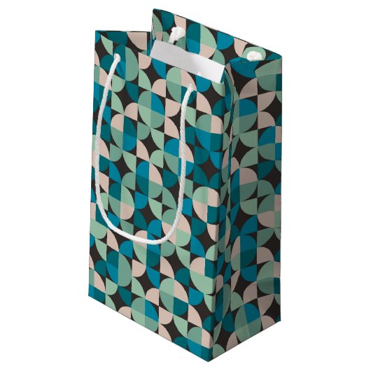 Retro 60-patroon klein cadeauzakje (Achterkant Gekanteld)