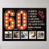 Retro 60e Jubileum Hearts Custom Photo Collage Poster (Voorkant)