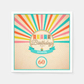 Retro 60e verjaardag Papieren servetten (Voorkant)