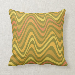Retro 60s 70s Abstracte Lines Pattern Green Yellow Kussen