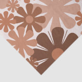 Retro 60s 70s Aesthetisch Floral Pattern in Brown Tissuepapier (Detail)