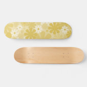Retro 60s 70s Aesthetisch Floral Pattern in Mustar Skateboard (Horizontaal)