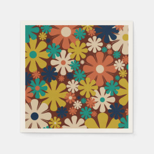 Retro 60s 70s Aesthetisch Floral Pattern Servet