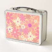 Retro 60s 70s Aesthetisch roze Floral Pattern (Achterkant)