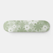 Retro 60s 70s Aesthetische Floral Pattern Sage Gre Skateboard (Horizontaal)