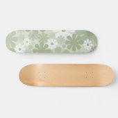 Retro 60s 70s Aesthetische Floral Pattern Sage Gre Skateboard (Horizontaal)