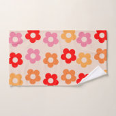 Retro 60s 70s bloemen hippie bad handdoek (Handdoek)