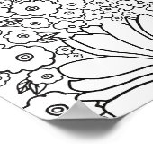 Retro 60s 70s Flowers Black and White Art Print (Hoek)