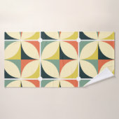 Retro 60's 70's geometrisch patroon. badhanddoek (Badhanddoek)