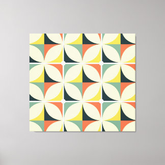 Retro 60's 70's geometrisch patroon. canvas afdruk