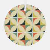Retro 60's 70's geometrisch patroon. glas ornament (Achterkant)