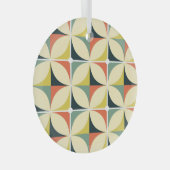 Retro 60's 70's geometrisch patroon. glas ornament (Voorkant Rechts)