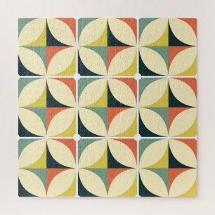 Retro 60's 70's geometrisch patroon. legpuzzel