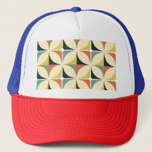 Retro 60's 70's geometrisch patroon. trucker pet