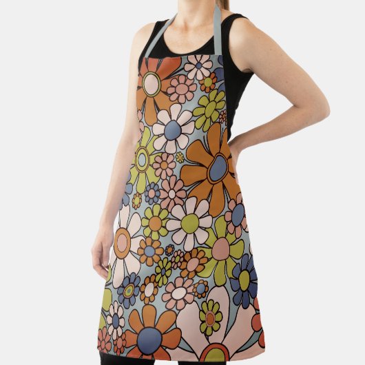 Retro 60s 70s Groovy Bloemen Patroon Schort (Insitu)