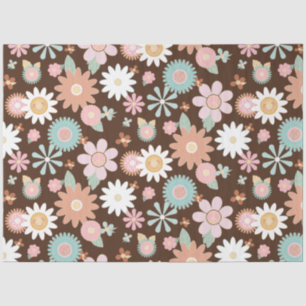 Retro 60s 70s Hippie Floral Daisy Decoupage Tissue Tissuepapier