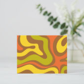 Retro 60s 70s Liquid Swirl Abstract Pattern Kaart (Staand voorkant)