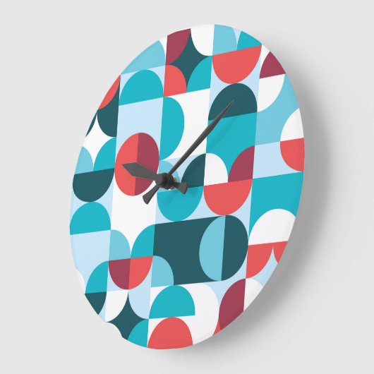 Retro 60's 70's minimalistisch patroon grote klok (Hoek)