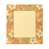 Retro 60s/70s Oranje en Olijfgroene Floral Notitieblok (Voorkant)
