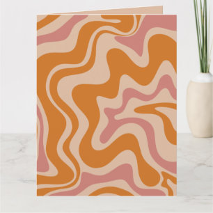 Retro 60s 70s Psychedelic Swirls Oranje roze Kaart
