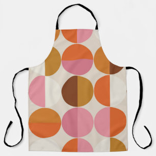 Retro 60s-70s stijl met een regenbooghippiezon in schort